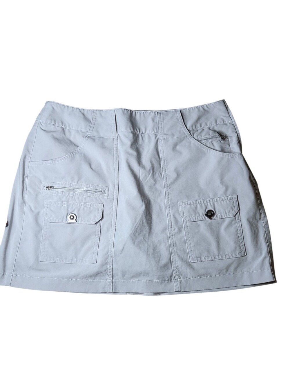 Jamie Sadock Skort Skirt Shorts Sz 10 Grey Zippered Pockets Golf Athletic Utilit